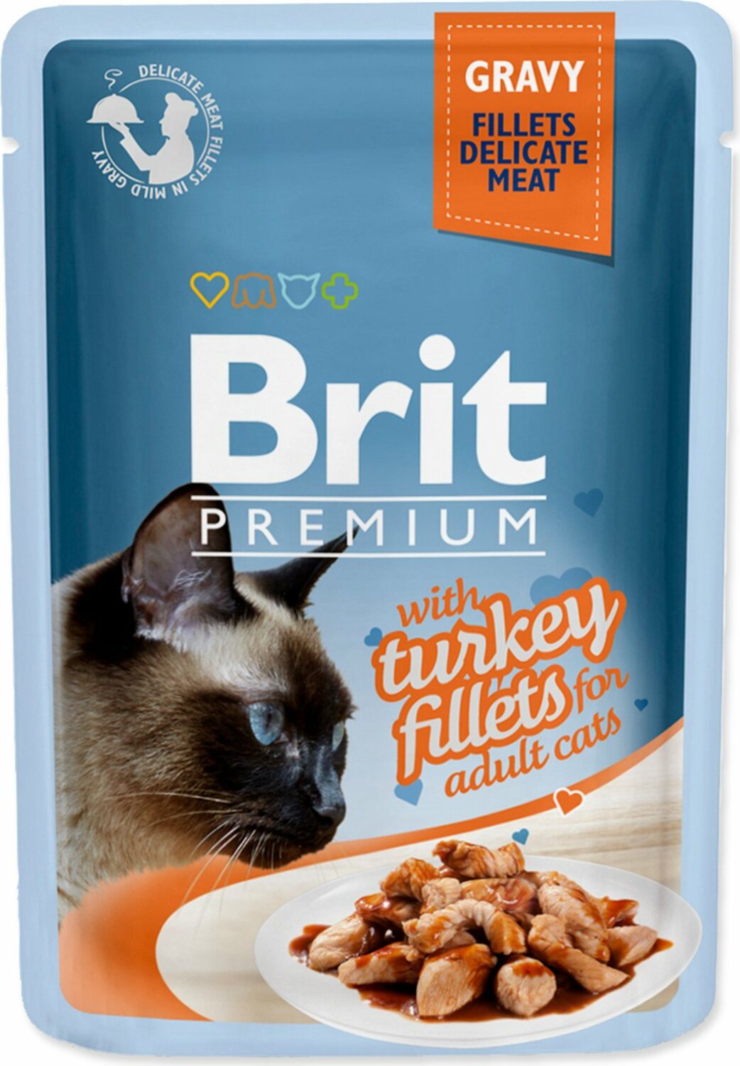 Kapsička Brit Premium Cat krůta, filety v omáčce 85g