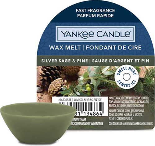 Yankee Candle, Stříbrná šalvěj a borovice, Vonný vosk 22 g