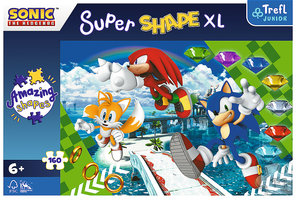 Trefl Puzzle 160 XL Super Shape - Šťastný Sonic / SEGA Sonic The Hedgehog FSC Mix 70%