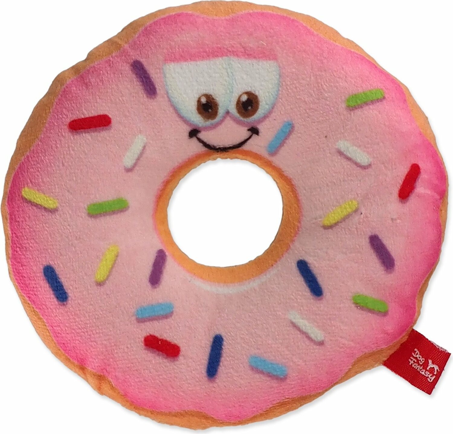 Hračka Dog Fantasy donut s tváří růžový 12cm