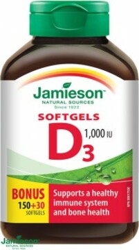 Jamieson Vitamin D3 1000 IU tobolky 180 kapslí