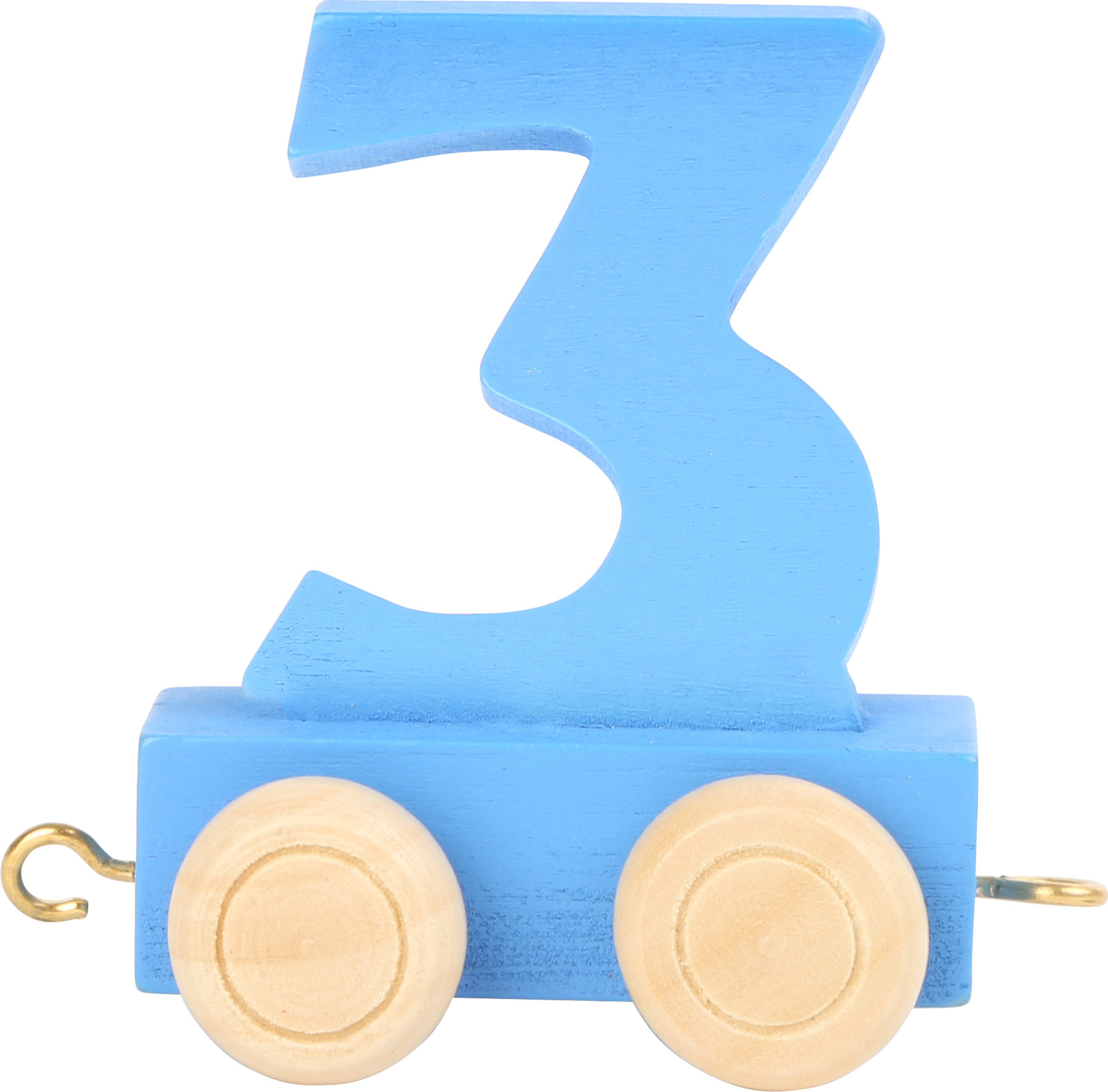 Vagónik dřevěné vláčkodráhy - barevné číslice - číslo 3