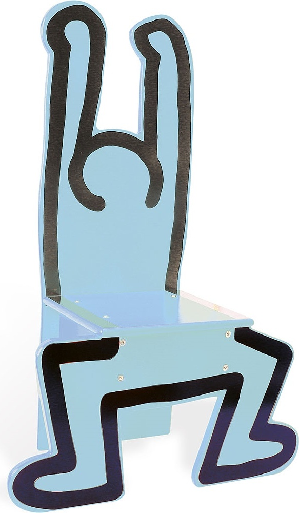 Vilac Dřevěná židle Keith Haring modrá