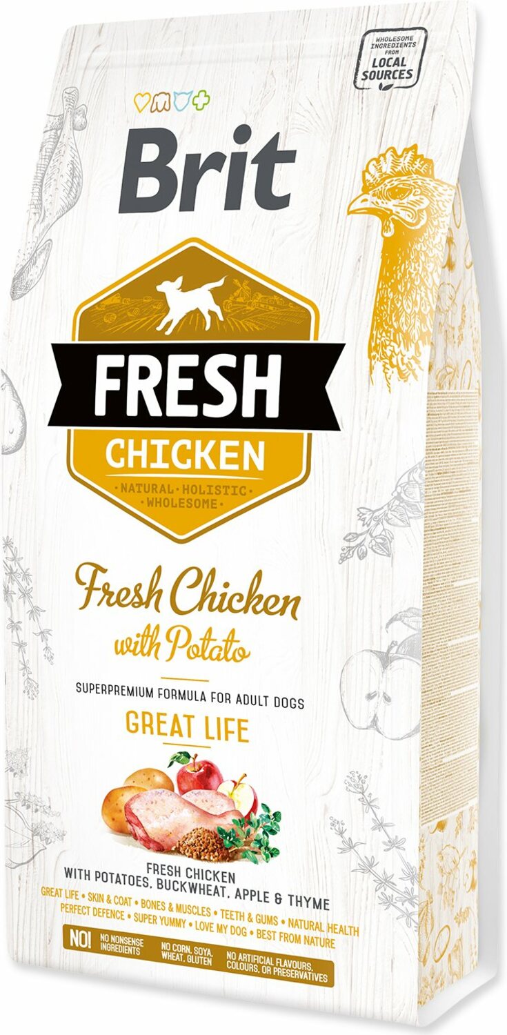 Krmivo Brit Fresh Chicken with Potato Adult Great Life 2,5kg