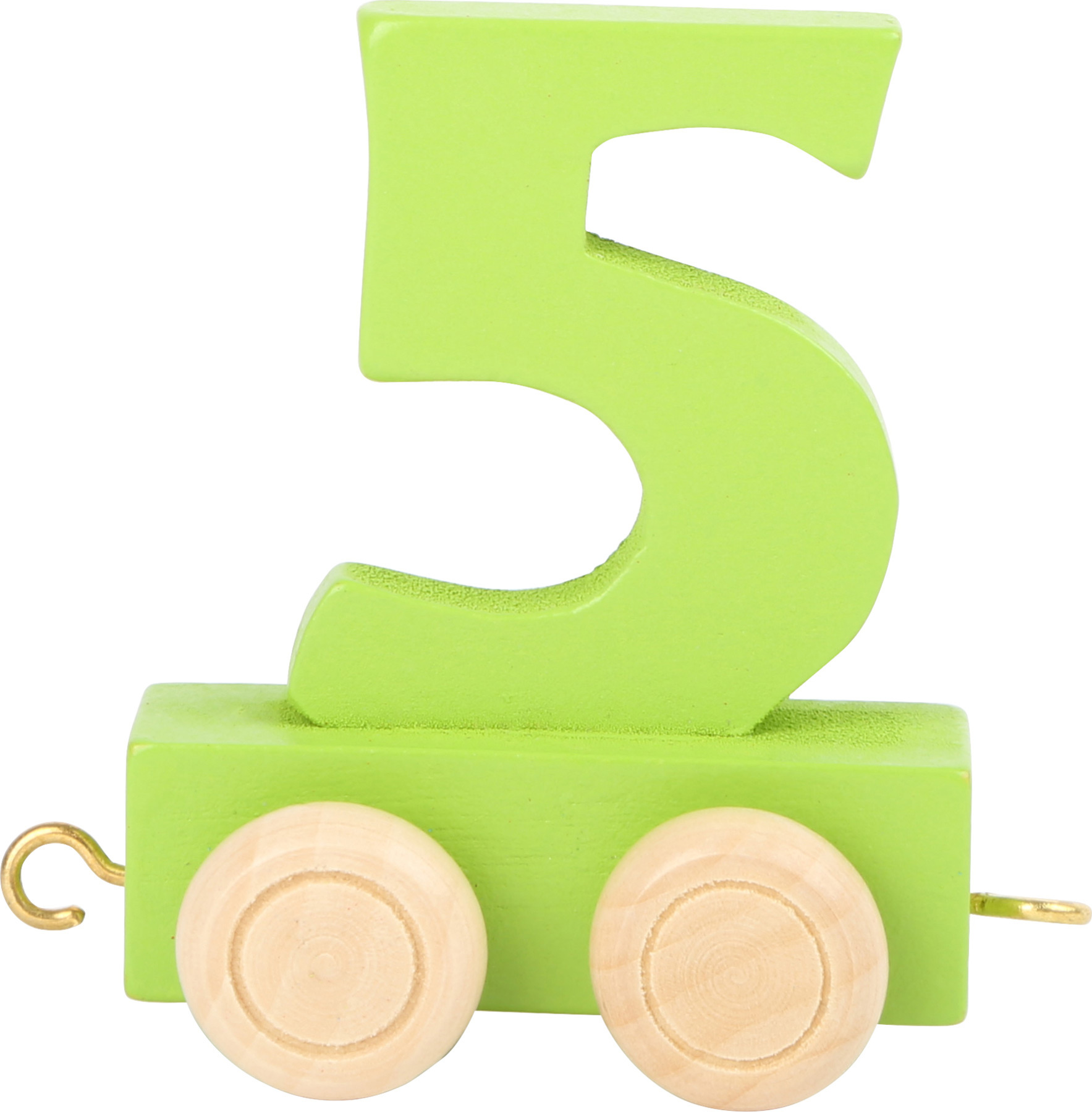 Vagónik dřevěné vláčkodráhy - barevné číslice - číslo 5