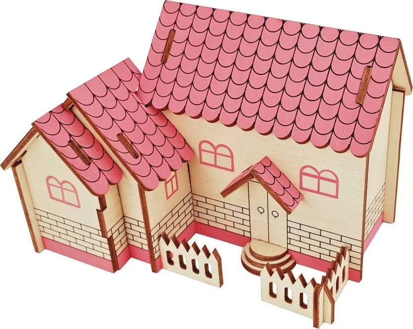 Woodcraft Dřevěné 3D puzzle Fialový dům