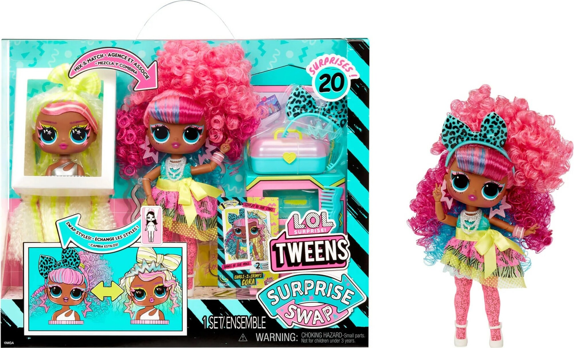LOL Surprise! Swap Tweens panenka a mini Tweens česací hlava - Cora