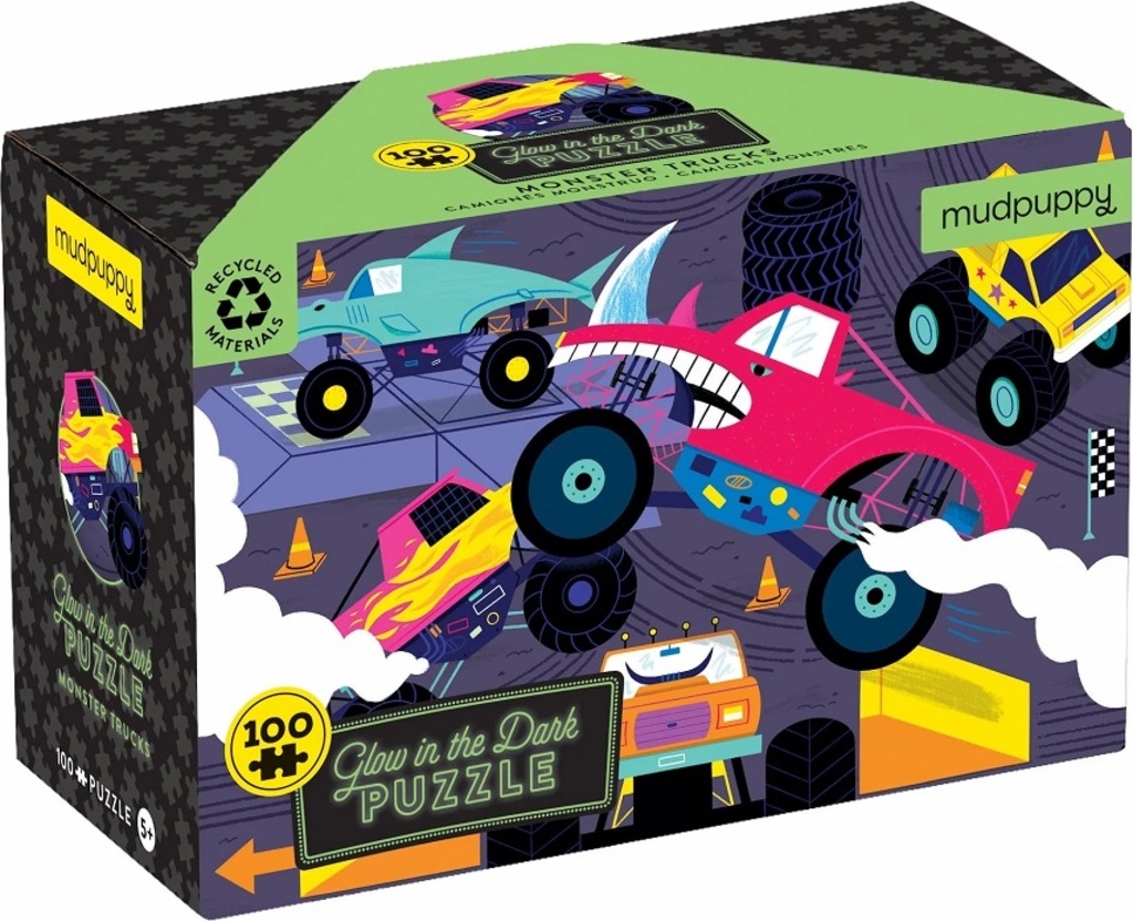 Mudpuppy Puzzle Monster Trucks - svítí ve tmě 100 dílů