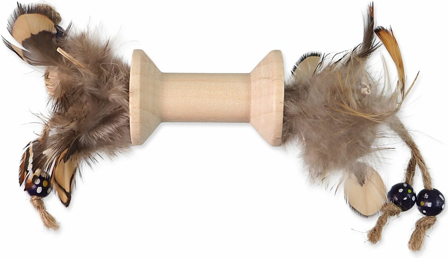 Hračka Magic Cat Wooden Toy váleček s peříčky mix 16cm