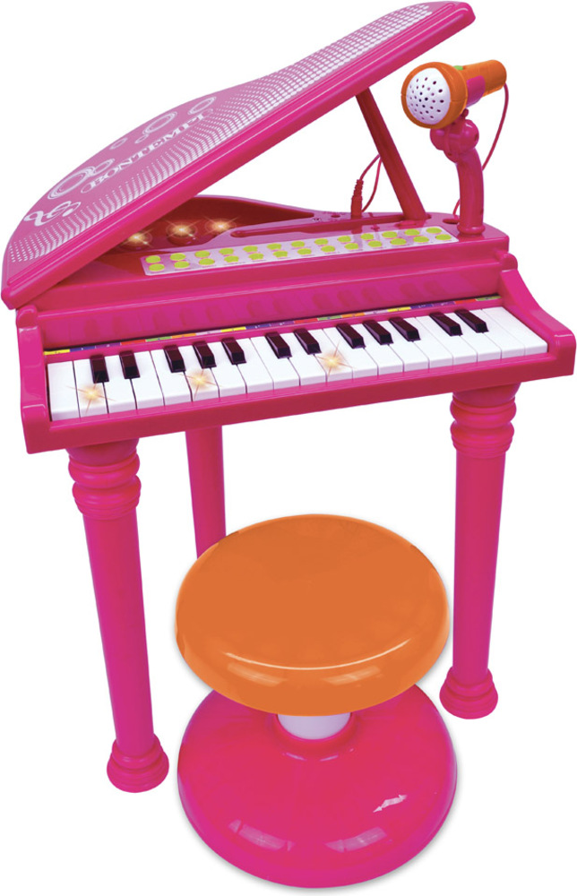Bontempi Dětské elektronické Grand piano se židlí a mikrofonem GIRL