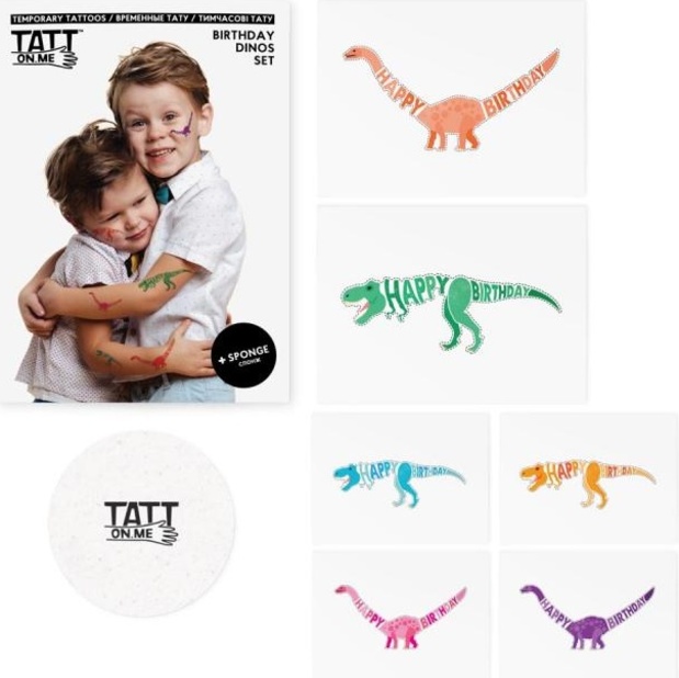 TATTonMe Tetovačky pro děti Dinosauři narozeninová sada