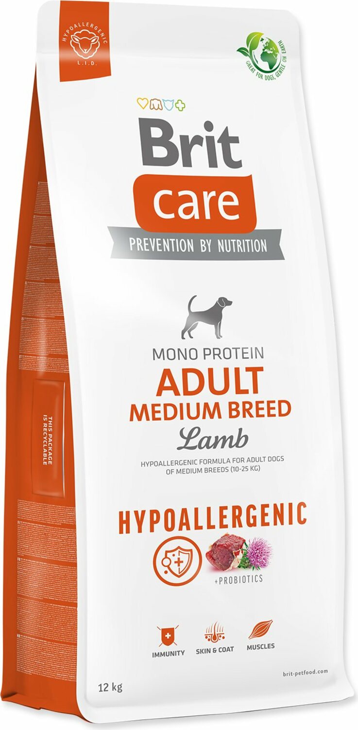 Krmivo Brit Care Dog Hypoallergenic Adult Medium Breed Lamb 12kg