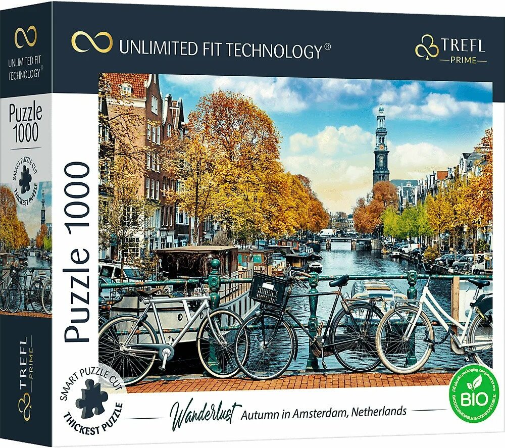 Trefl Prime puzzle 1000 UFT - Toulky: Podzim v Amsterdamu, Nizozemsko