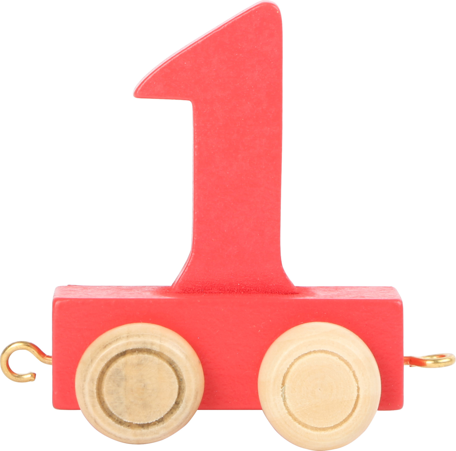 Vagónik dřevěné vláčkodráhy - barevné číslice - číslo 1