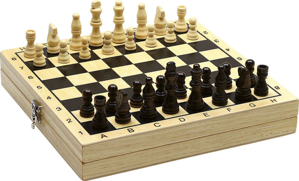 Jeujura Dřevěné šachy a dáma v boxu
