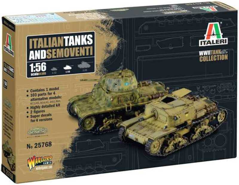 Model Kit tank 25768 - Talianske tanky a samohybné delostrelectvo (1:56)