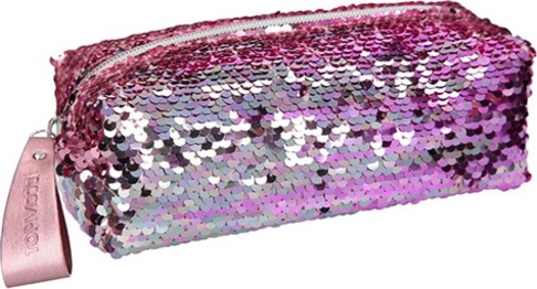 Kosmetická taška Top Model, Růžová s měnícími flitry