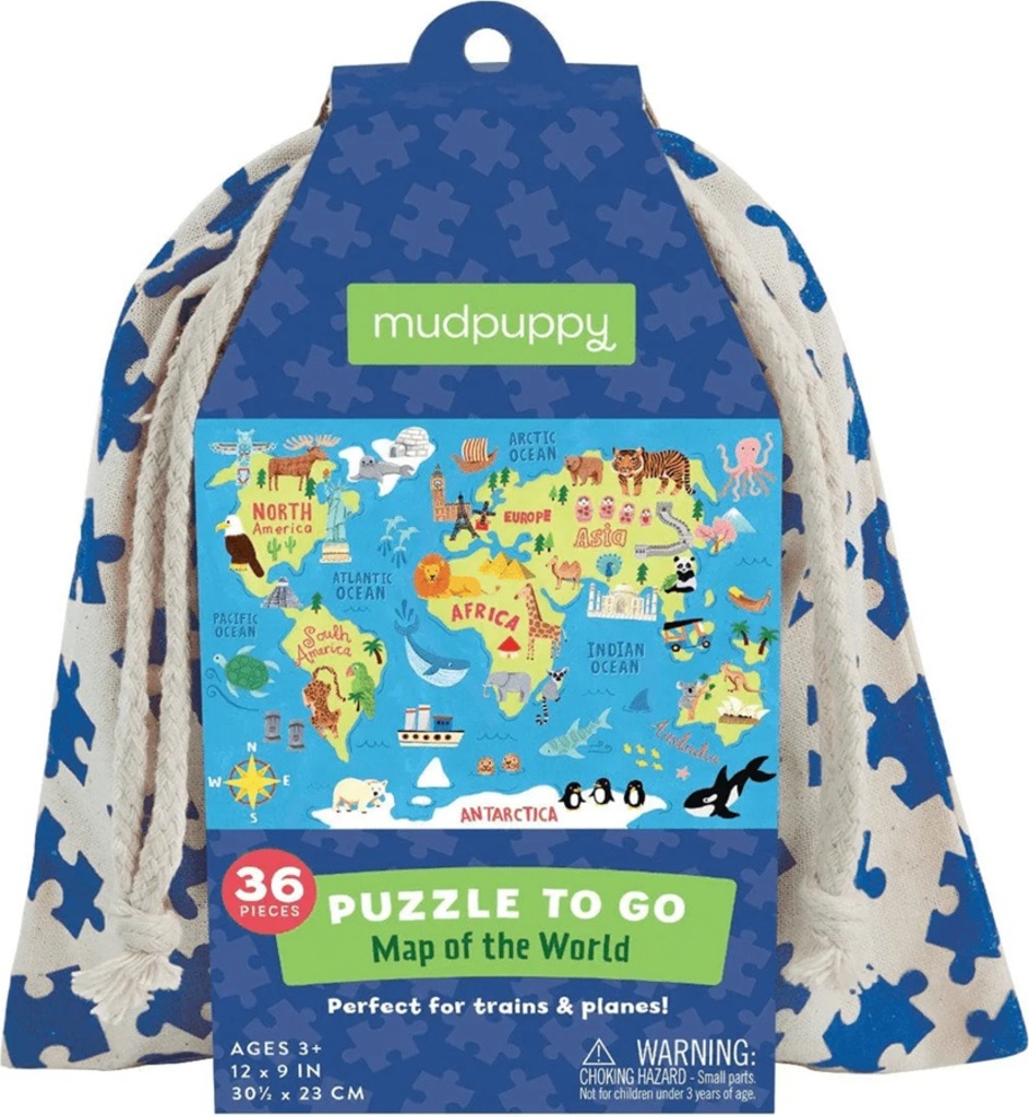 Mudpuppy Puzzle mapa světa 36 dílků