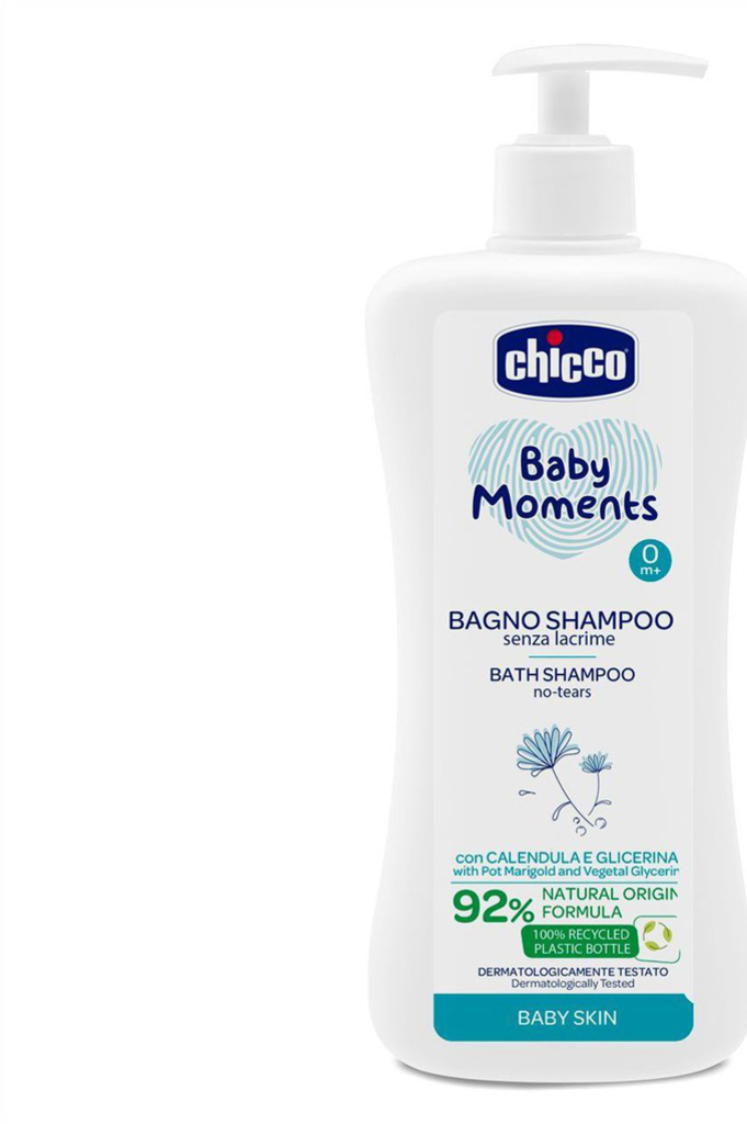 CHICCO Šampon na vlasy a tělo s dávkovačem Baby Moments 92% přírodních složek 750 ml