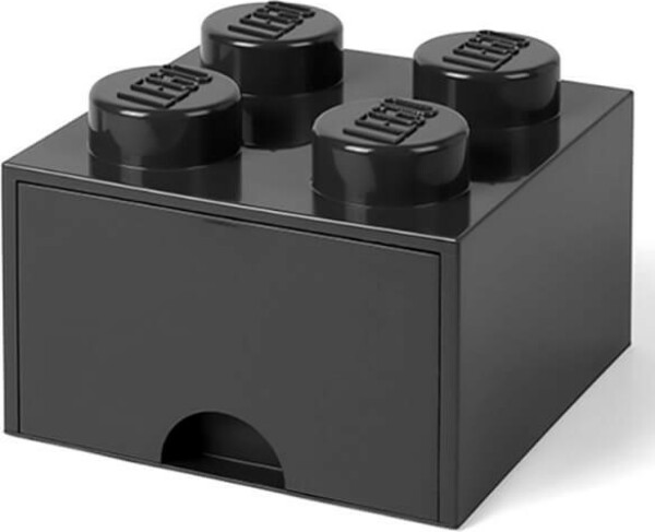 LEGO® úložný box 4 - se zásuvkou černá 250 x 250 x 180 mm