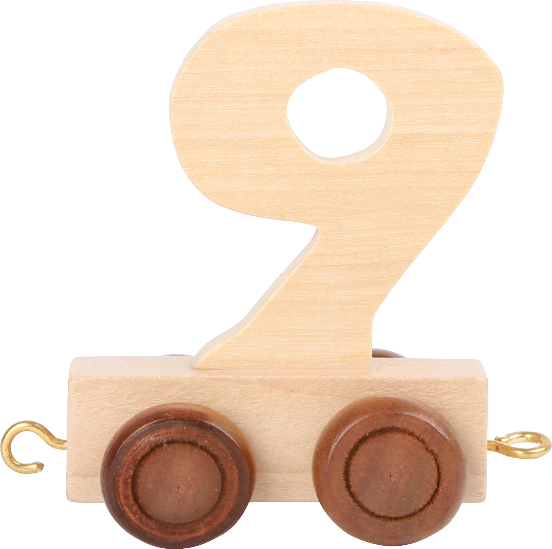 Vagónik dřevěné vláčkodráhy - přírodní číslice - číslo 9