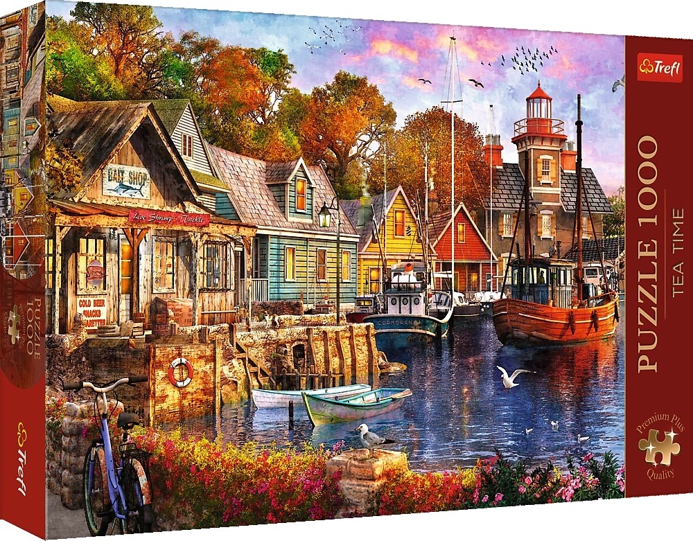 Trefl Puzzle 1000 Premium Plus - Čajový čas: Přímořský přístav