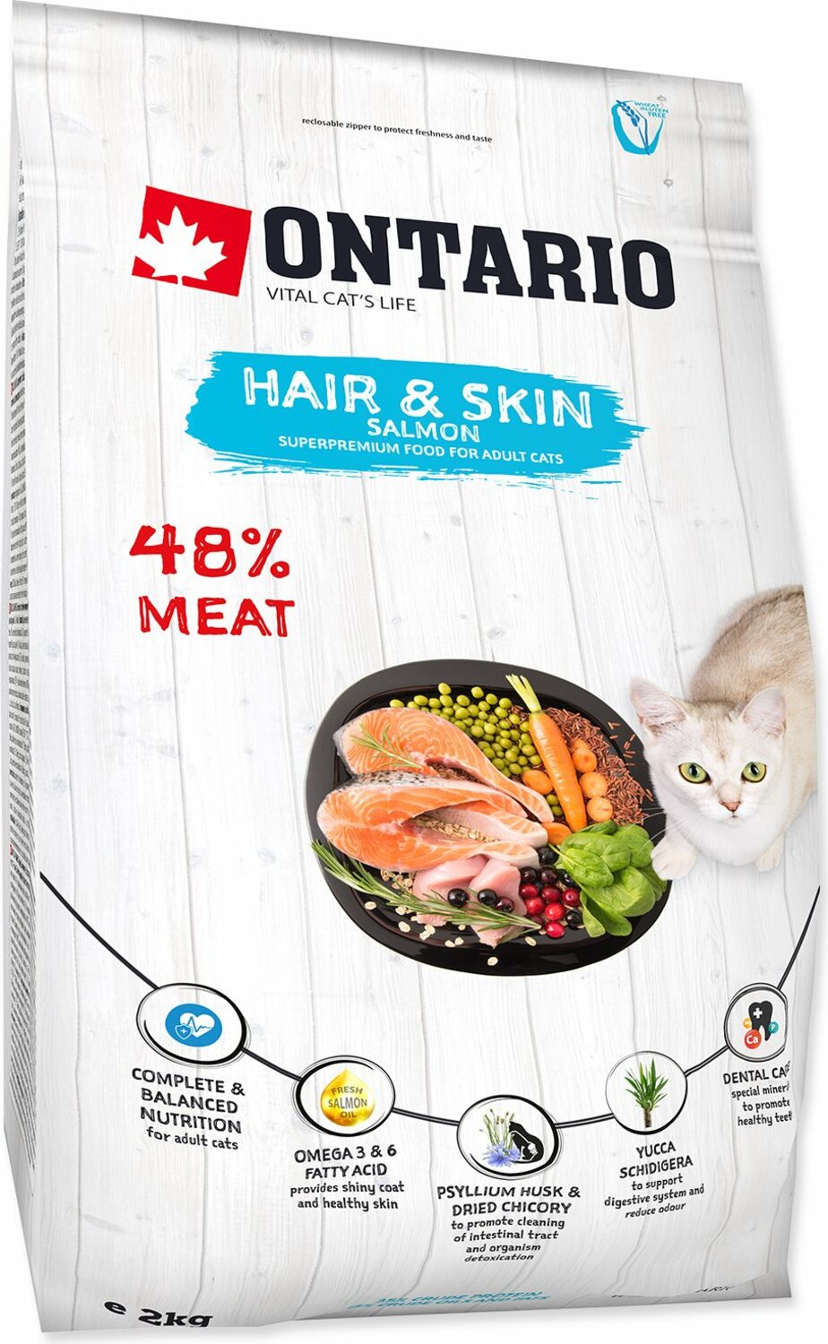 Krmivo Ontario Cat Hair & Skin 2kg