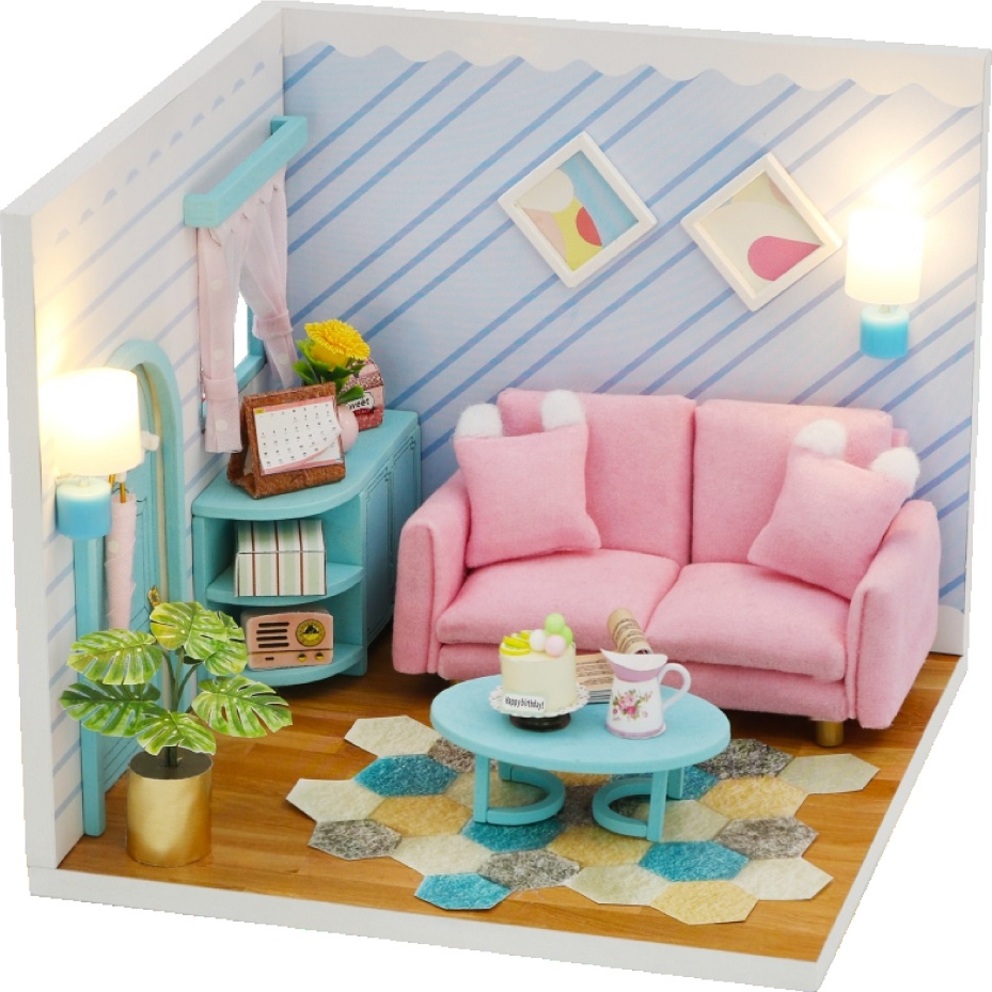 Miniatura domku Sluneční obývací pokoj