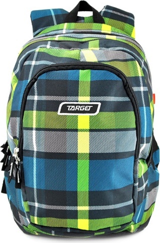 Studentský batoh Target, Zeleno-modrý kostkovaný