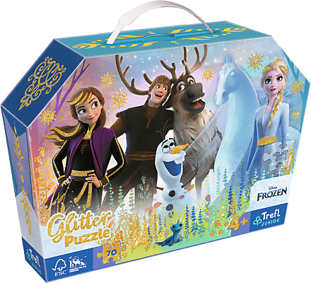 Trefl Puzzle 70 glitter v kufříku - Disney Frozen