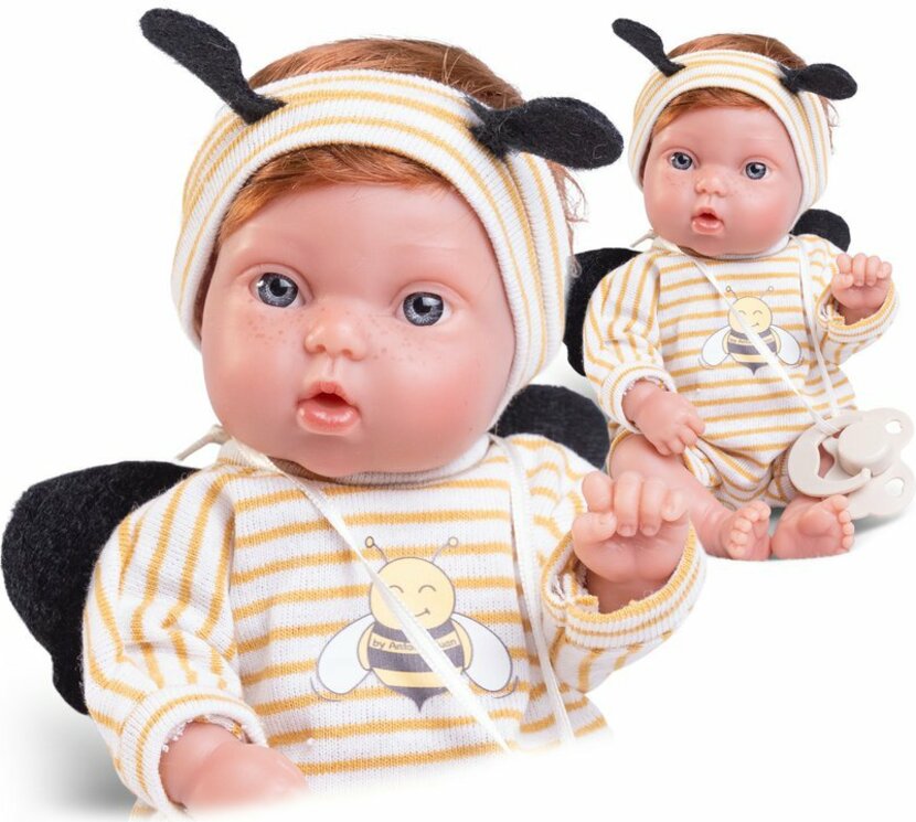 Antonio Juan 85317-3 Picolín včelička - realistická panenka miminko s celovinylovým tělem