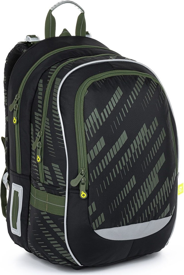 Školní batoh s khaki pruhy CODA 23017