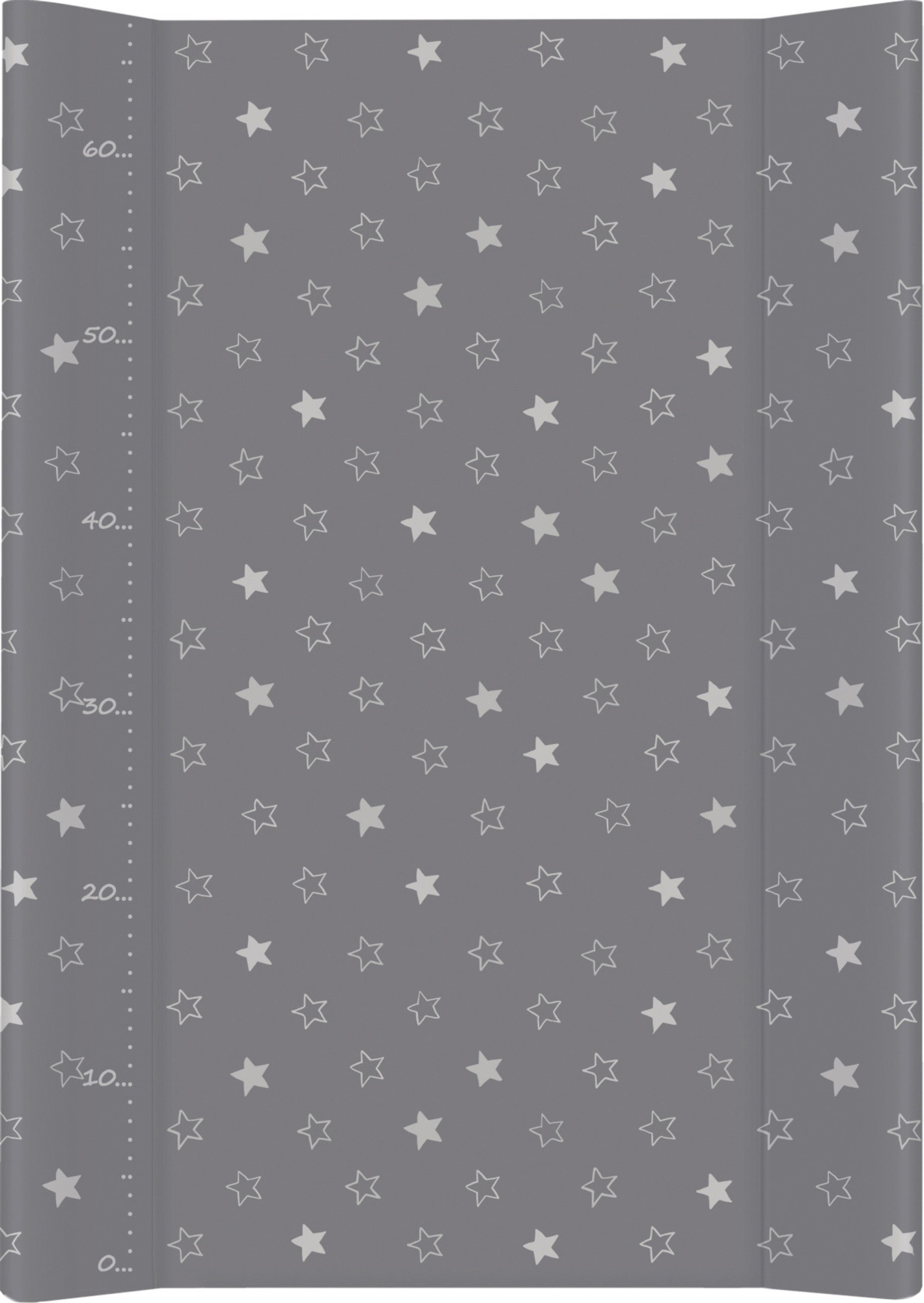 CEBA Podložka přebalovací 2-hranná s pevnou deskou (50x80) Comfort Hvězdy tmavě šedá