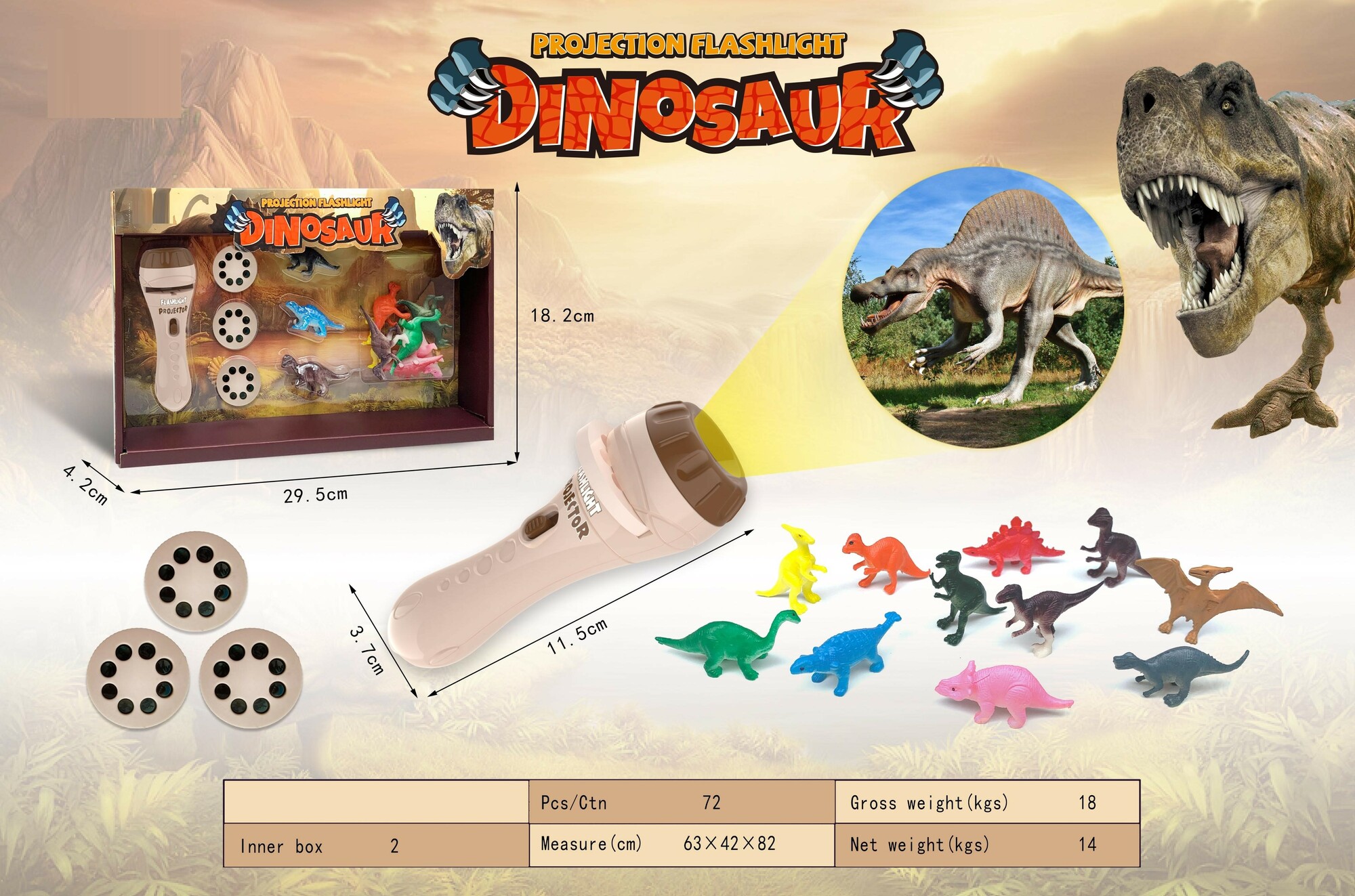Projektor 24 snímků se zvířátky - Dino