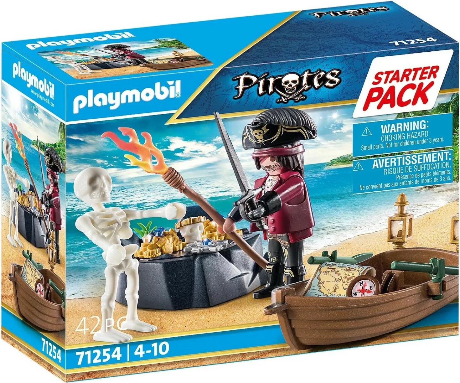 PLAYMOBIL Pirates 71254 Starter Pack Pirát s člunem