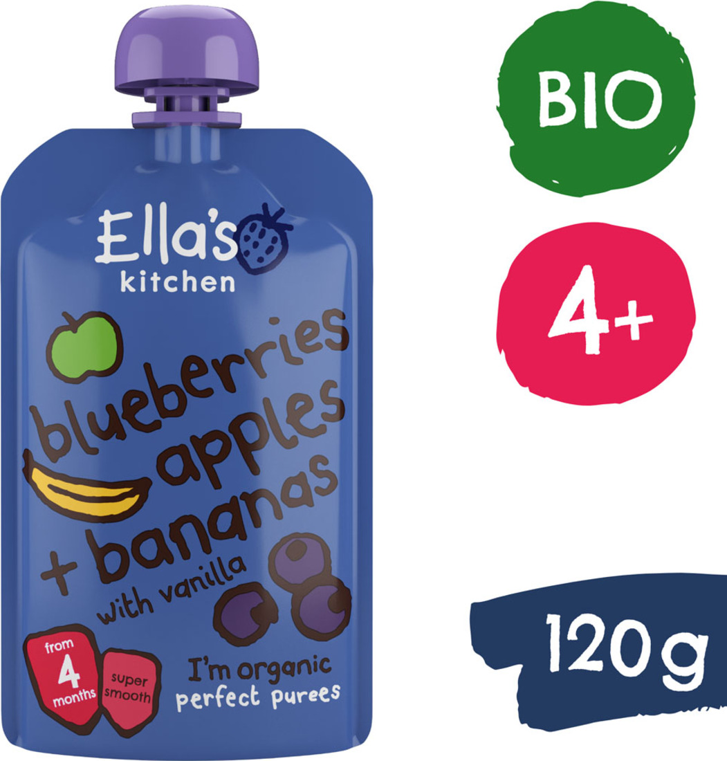 Ella's Kitchen BIO Jablko, borůvka a banán (120 g)