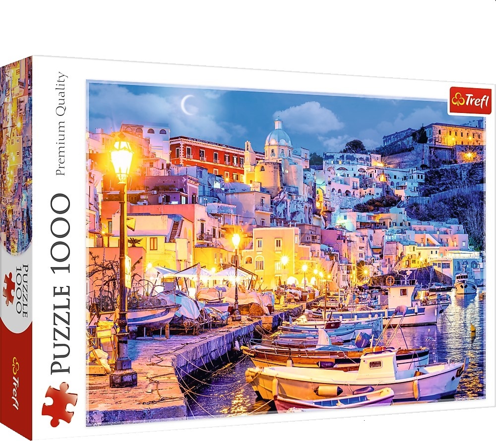 Trefl Puzzle 1000 - Ostrov Procida v noci, Itálie