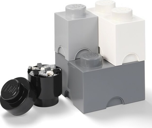 LEGO® úložné boxy Multi-Pack 4 ks - černá, bílá, šedá