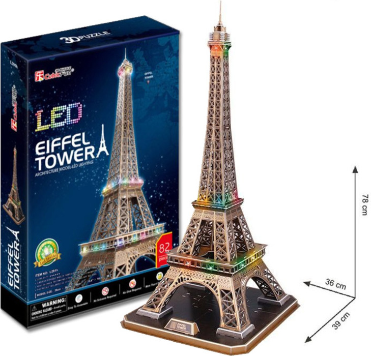 Puzzle 3D Eiffelova věž/led - 82 dílků