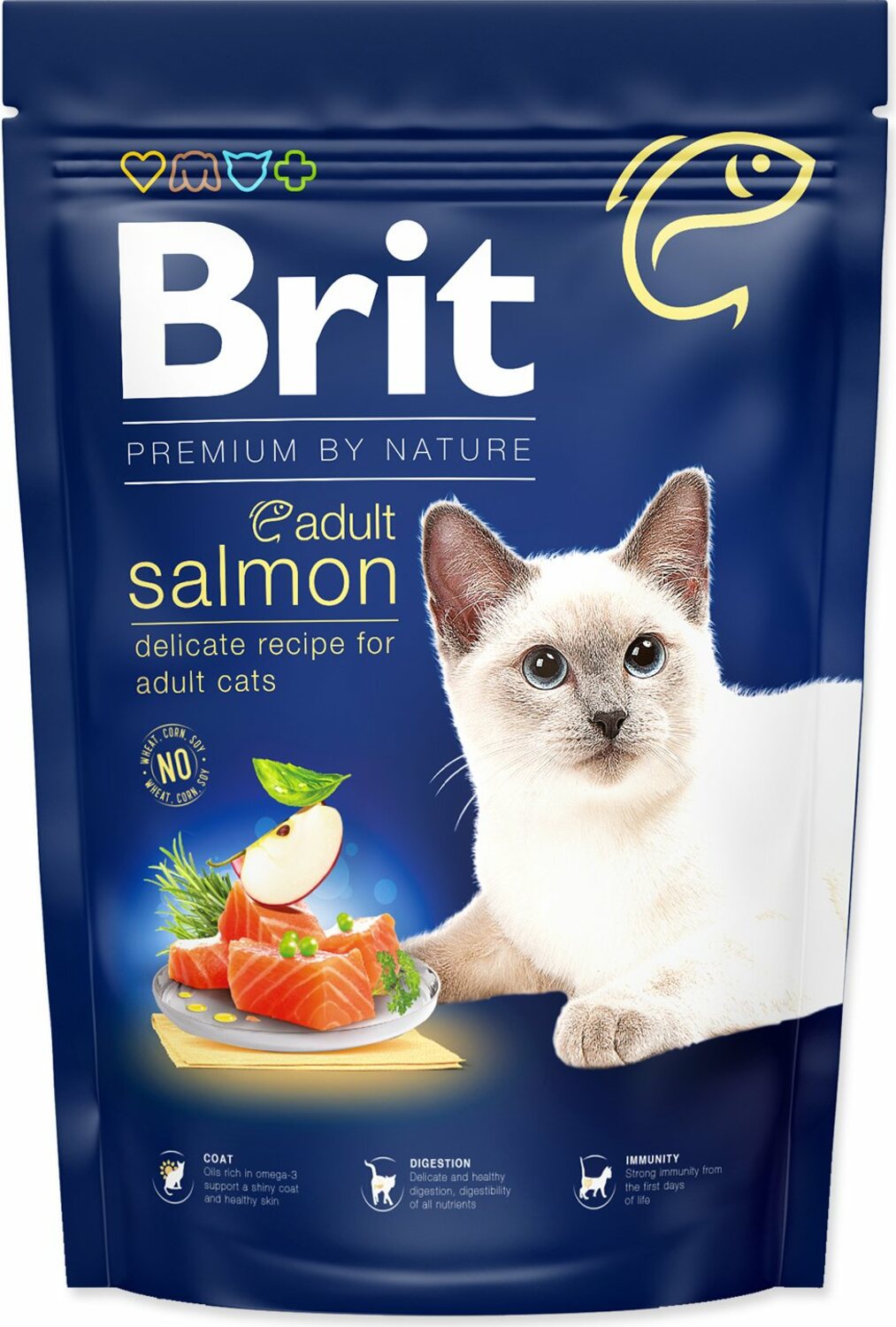 Krmivo Brit Premium by Nature Cat Adult Salmon 1,5kg