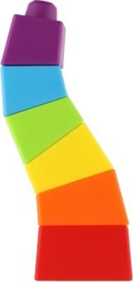 Věž/Pyramida šikmá barevná stohovací skládačka 6ks plast