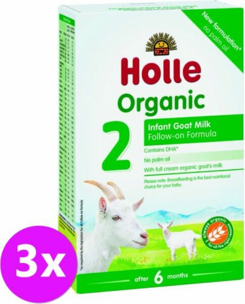 3 x HOLLE Bio Dětská mléčná výživa na bázi kozího mléka , pokračovací formule 2