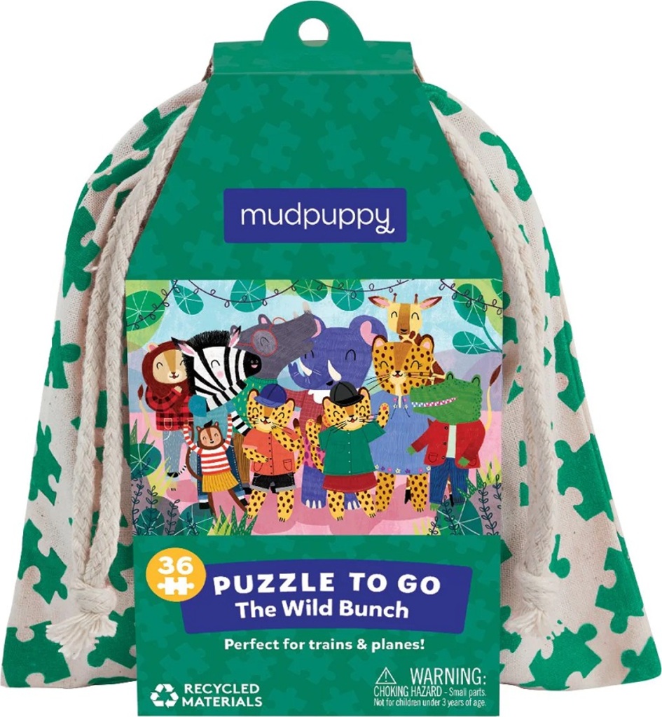 Mudpuppy Puzzle Divoká zvířátka v látkové tašce 36 dílů