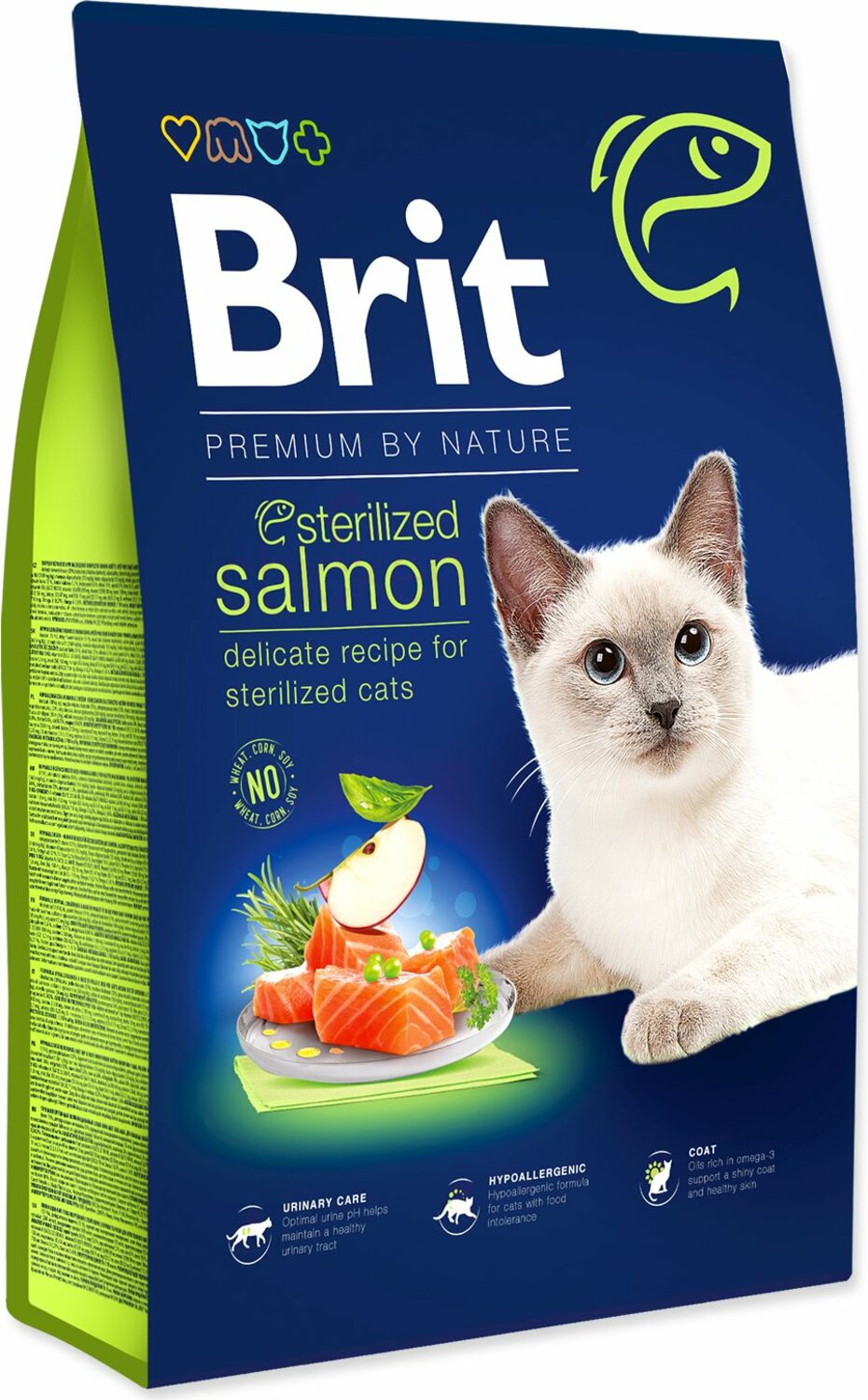 Krmivo Brit Premium by Nature Cat Sterilized Salmon 8kg