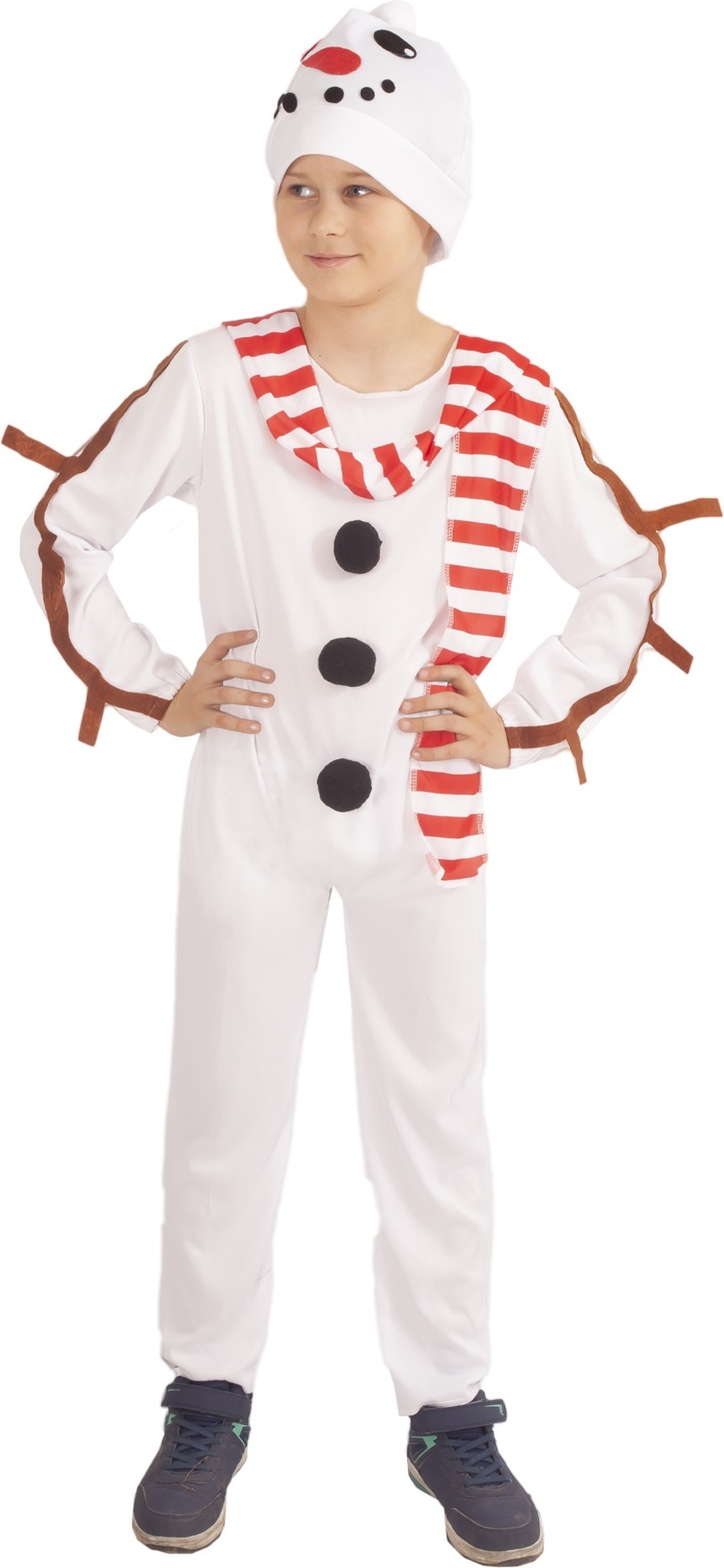 Dětský kostým sněhulák s čepicí a šálou (M) e-obal