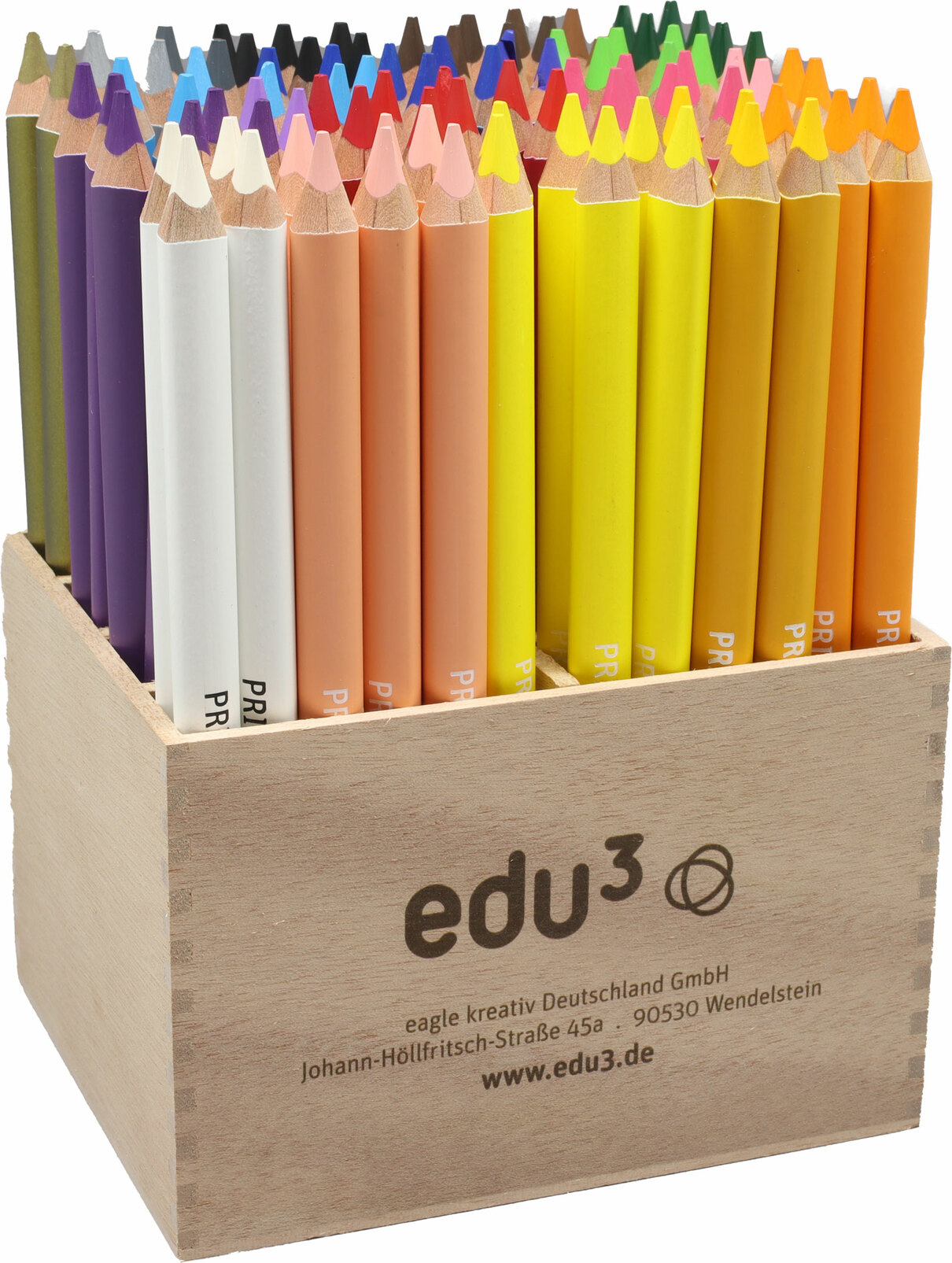 EDU3 Prime Jumbo trojhranné pastelky H96, tuha 6,25 mm, 22 barev ve stojanu ze dřeva