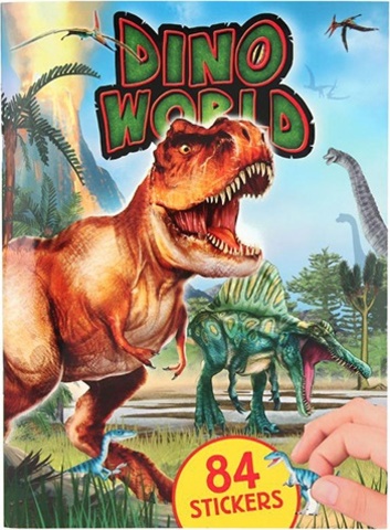 Kreativní sešit Dino World, 84 samolepek (32 vystouplých, 52 standardních)