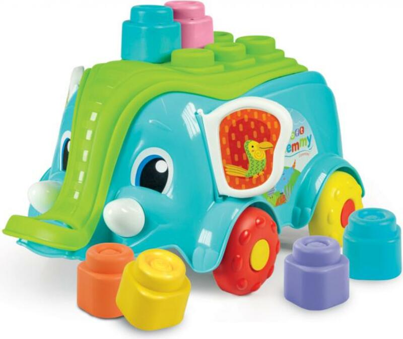 Clemmy baby - Vozík slon s kostkami
