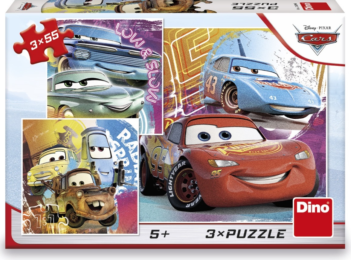 Puzzle Cars kamarádi 3x55 dílků