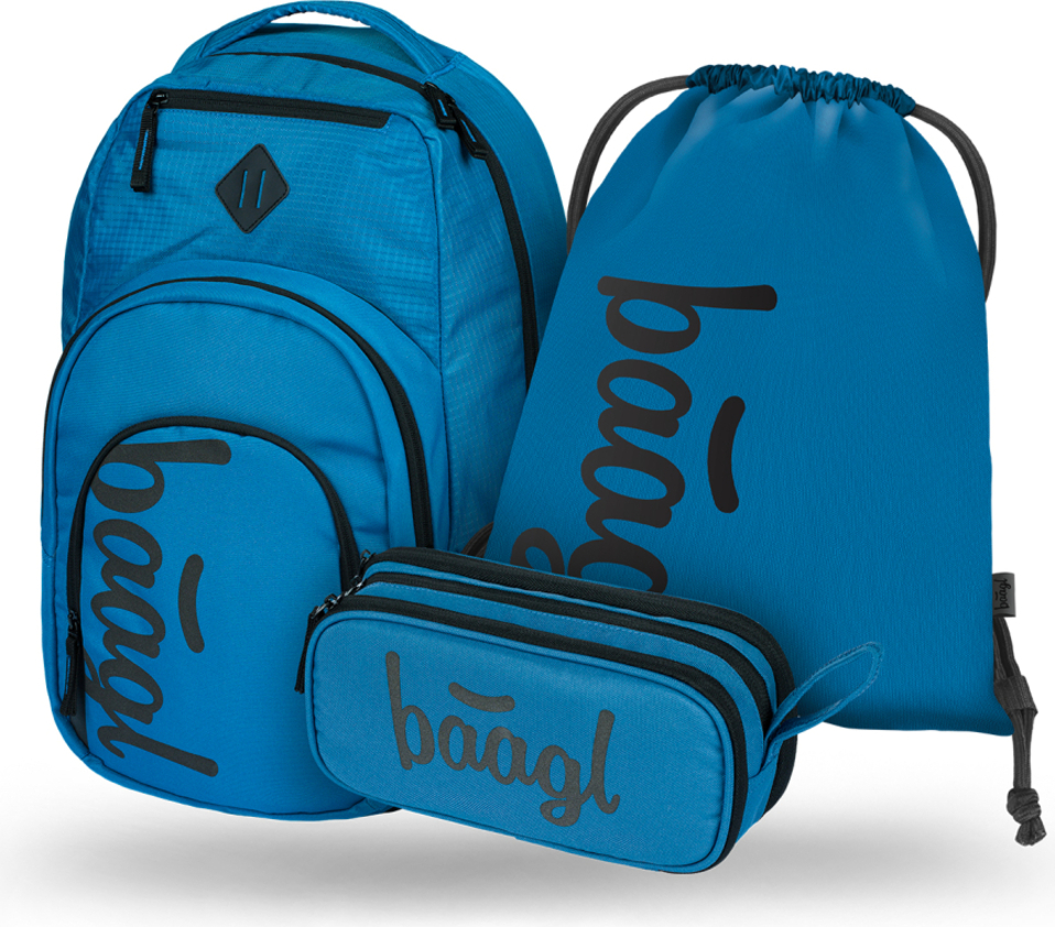 BAAGL SADA 3 Coolmate Ocean Blue: batoh, toaletný batoh, taška